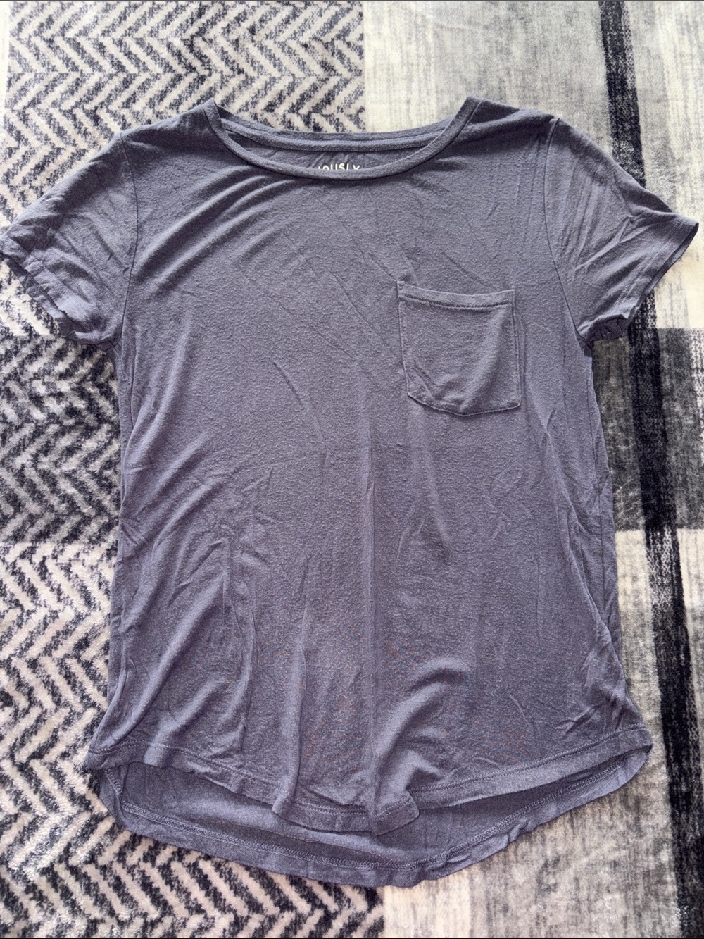 🐢Aeropostale Women's Short Sleeve Pocket Tee in Slate Blue